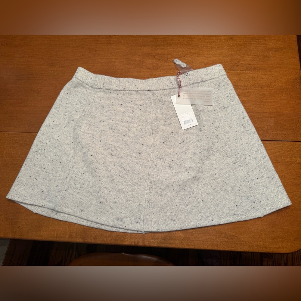 LoveShackFancy Cashmere Lanchester Mini Skirt in Cookies and Cream | Size XL NWT